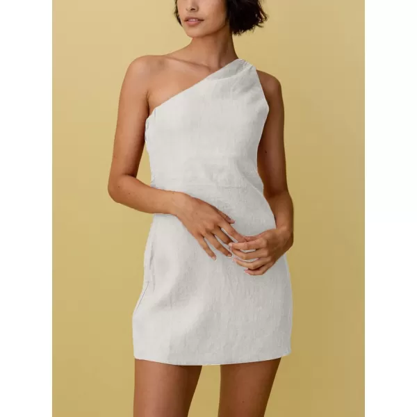 LYANER Women's Sexy One Shoulder Sleeveless Bodycon Short Club Party Dress