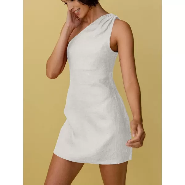LYANER Women's Sexy One Shoulder Sleeveless Bodycon Short Club Party Dress