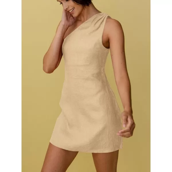 LYANER Women's Sexy One Shoulder Sleeveless Bodycon Short Club Party Dress