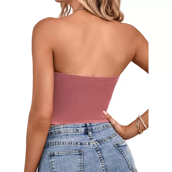 LYANER Women's Sexy Satin Sweetheart Neck Crop Tube Tops Strapless Bustier Cami Corset Top