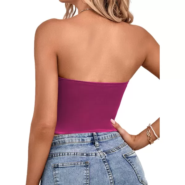 LYANER Women's Sexy Satin Sweetheart Neck Crop Tube Tops Strapless Bustier Cami Corset Top