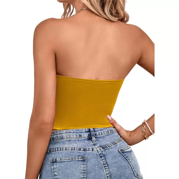 LYANER Women's Sexy Satin Sweetheart Neck Crop Tube Tops Strapless Bustier Cami Corset Top