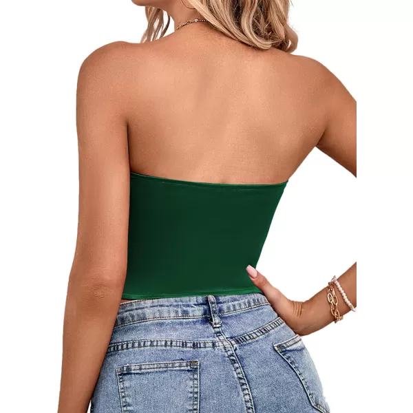 LYANER Women's Sexy Satin Sweetheart Neck Crop Tube Tops Strapless Bustier Cami Corset Top