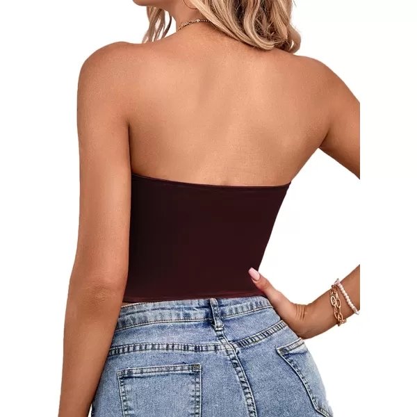 LYANER Women's Sexy Satin Sweetheart Neck Crop Tube Tops Strapless Bustier Cami Corset Top