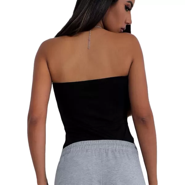 LYANER Women’s Sexy Sweetheart Neck Sleeveless Tube Tops Strapless Bustier Corset Bodysuit Top