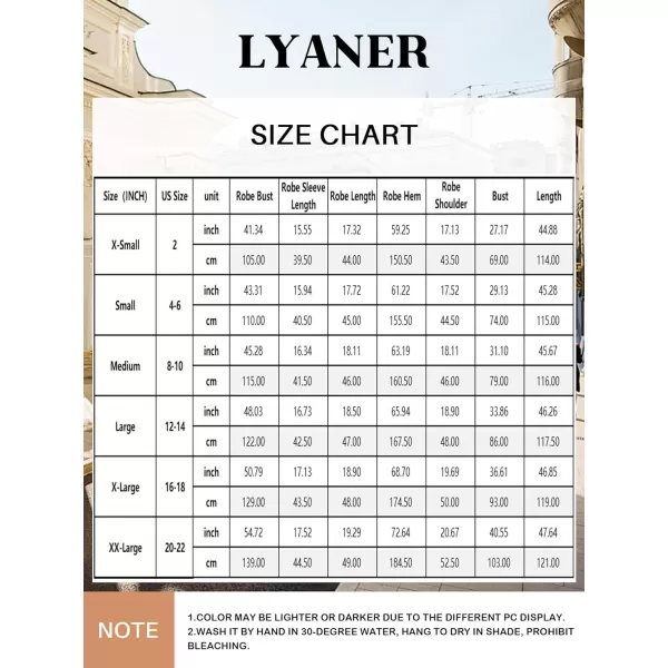 LYANER Women's Silk Satin Pajama Set 2Pcs Lace Trim Pj Robe with Chemise Nightgown Sleepwear