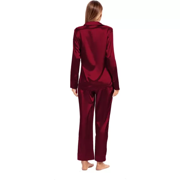 LYANER Women's Silk Satin Pajamas Long Sleeve Top and Pants Sleepwear PJ Set