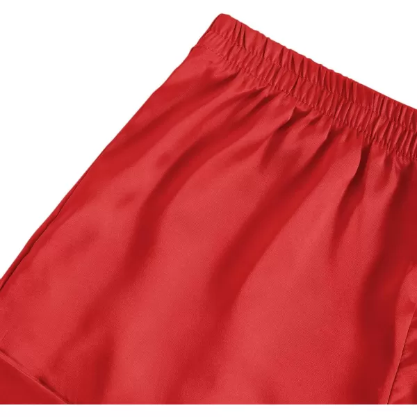 LYANER Women's Sleepwear Satin Silky Short Sleeve Top with Shorts Pajama Set
