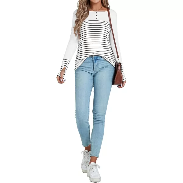 LYANER Women's Soft Long Sleeve Crew Neck Thumb Holes Sweatshirts Tunic Tops