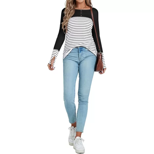 LYANER Women's Soft Long Sleeve Crew Neck Thumb Holes Sweatshirts Tunic Tops
