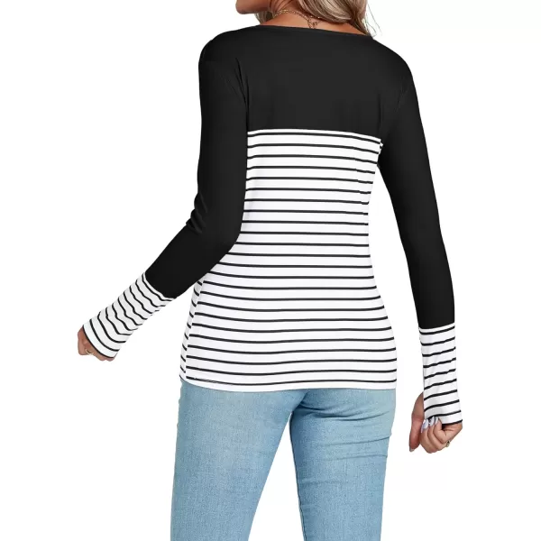 LYANER Women's Soft Long Sleeve Crew Neck Thumb Holes Sweatshirts Tunic Tops