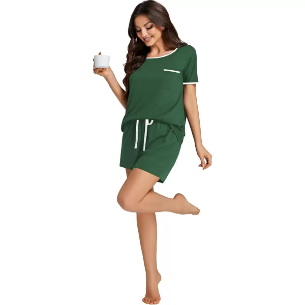 LYANER Women's Softest PJ Set 2 Piece Tops and Shorts Sleepwear Lounge Pajama Sets