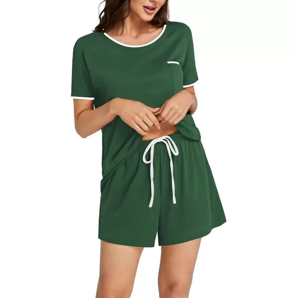 LYANER Women's Softest PJ Set 2 Piece Tops and Shorts Sleepwear Lounge Pajama Sets