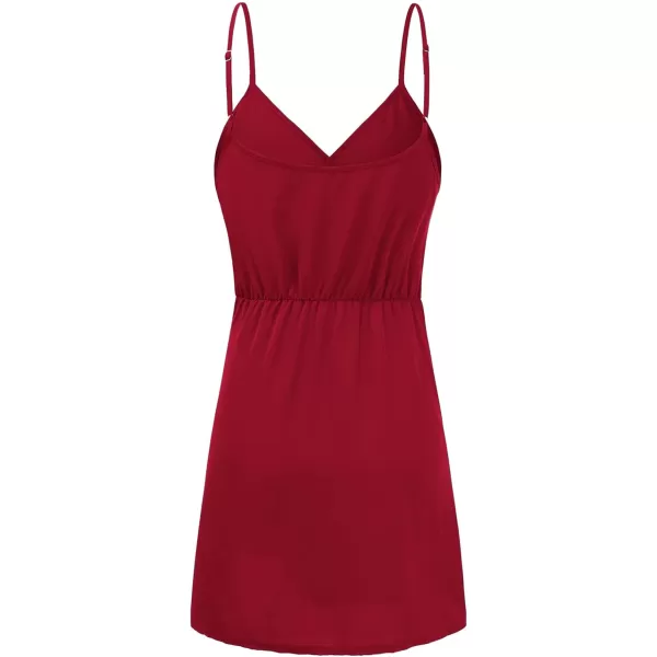 LYANER Women's Spaghetti Strap V Neck Wrap Self Tie Backless Sexy Mini Dress