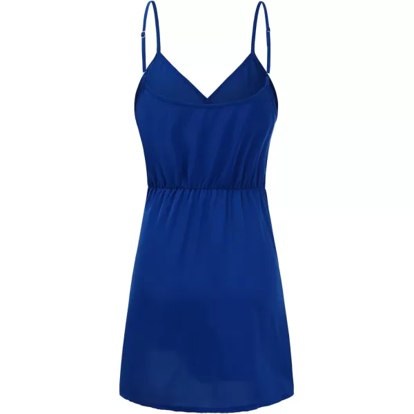LYANER Women's Spaghetti Strap V Neck Wrap Self Tie Backless Sexy Mini Dress