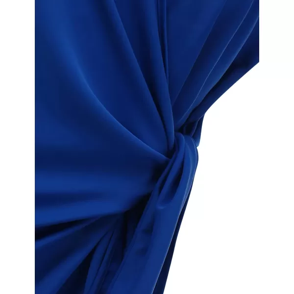 LYANER Women's Spaghetti Strap V Neck Wrap Self Tie Backless Sexy Mini Dress