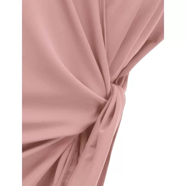 LYANER Women's Spaghetti Strap V Neck Wrap Self Tie Backless Sexy Mini Dress