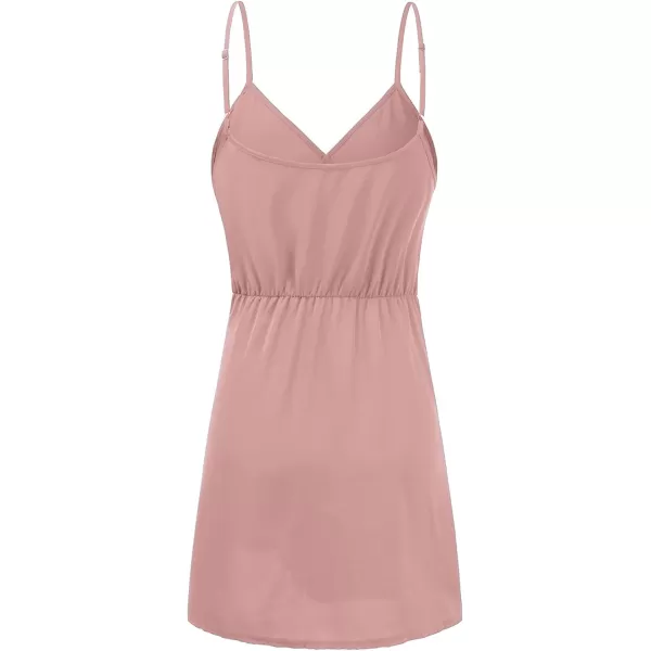 LYANER Women's Spaghetti Strap V Neck Wrap Self Tie Backless Sexy Mini Dress