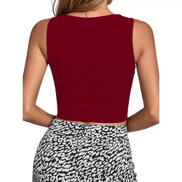 LYANER Women's Square Neck Strap Sleeveless Basic Solid Slim Shirt Tank Crop Top