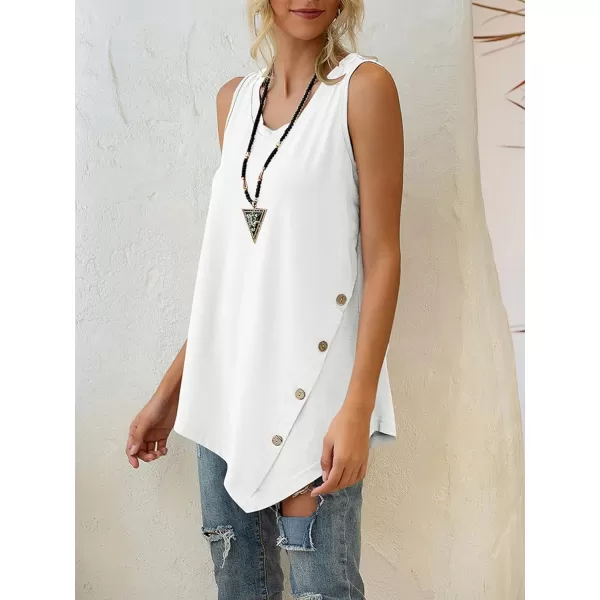 LYANER Women's Summer Loose Crewneck Asymmetrical Hem Sleeveless Tank Top Shirt