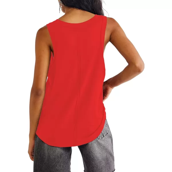 LYANER Women's Summer V Neck Basic Sleeveless Racerback Tank Top Casual Loose Shirts