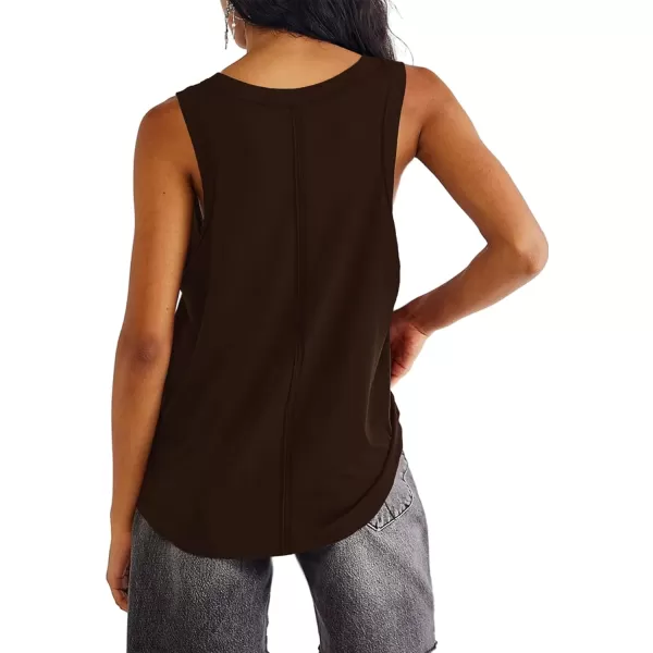 LYANER Women's Summer V Neck Basic Sleeveless Racerback Tank Top Casual Loose Shirts