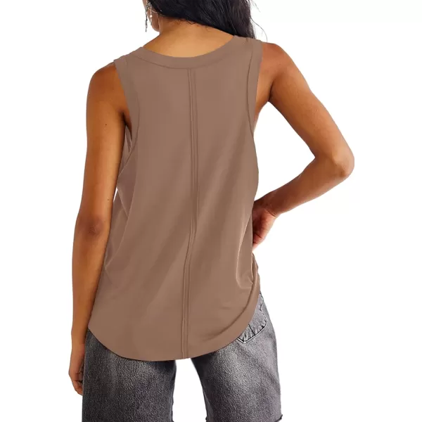 LYANER Women's Summer V Neck Basic Sleeveless Racerback Tank Top Casual Loose Shirts
