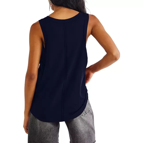 LYANER Women's Summer V Neck Basic Sleeveless Racerback Tank Top Casual Loose Shirts