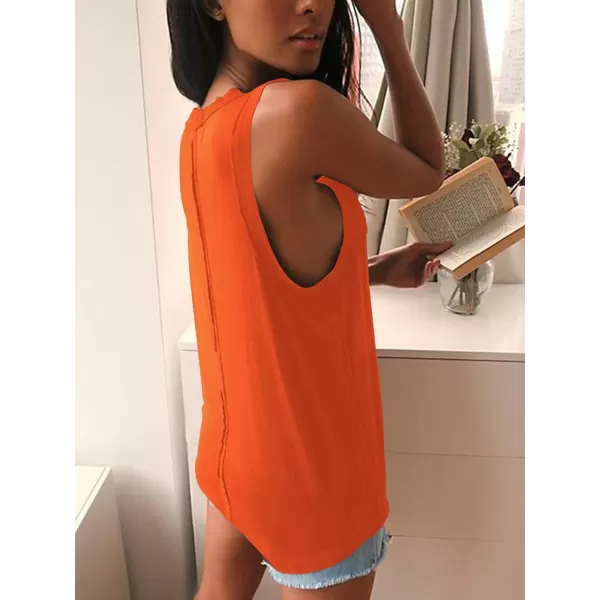 LYANER Women's Summer V Neck Basic Sleeveless Racerback Tank Top Casual Loose Shirts