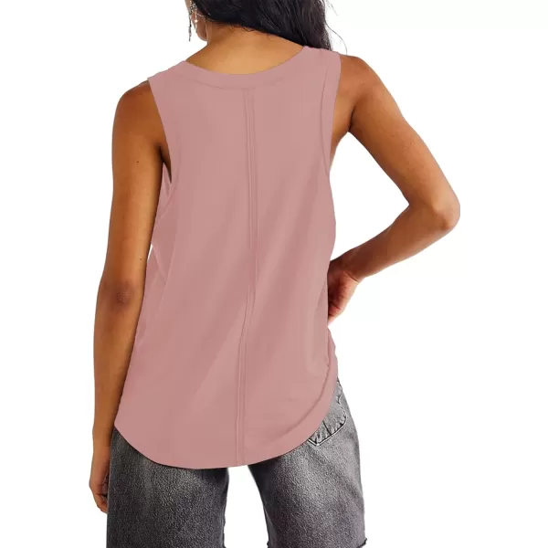 LYANER Women's Summer V Neck Basic Sleeveless Racerback Tank Top Casual Loose Shirts