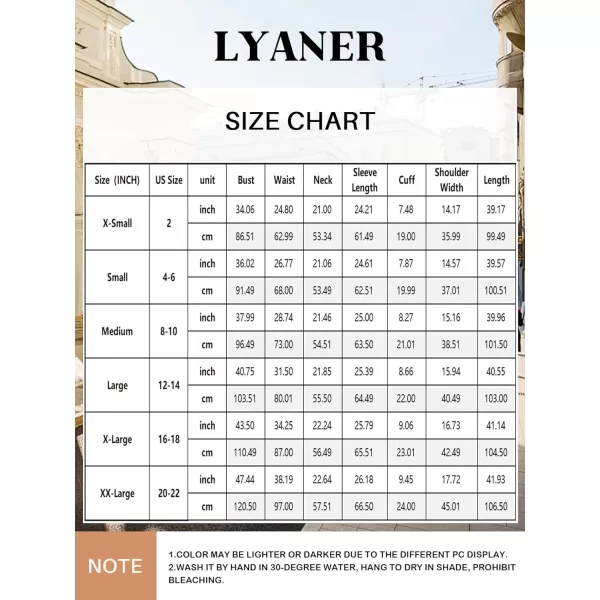 LYANER Women's Tie Front Waist Crew Neck Long Sleeve Pleated A Line Flared Midi Dress