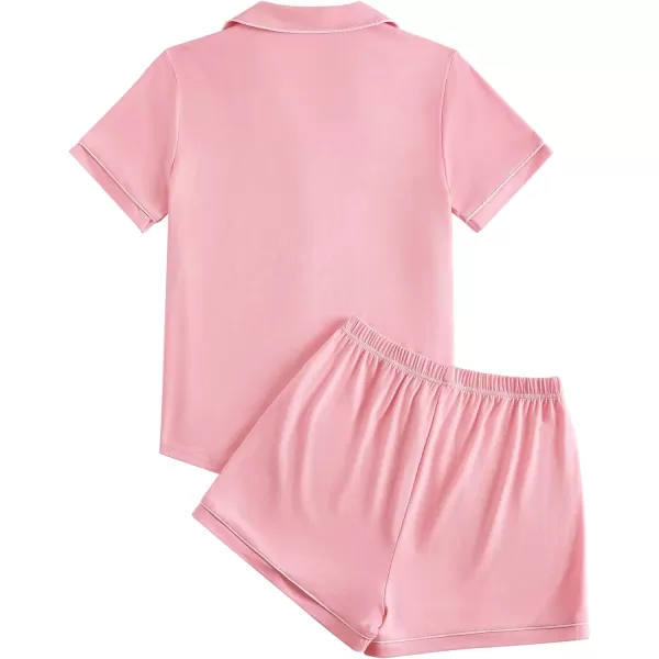 Women's Pajama Sets Button Down Short Sleeve Shirt &amp; Shorts Lounge Sets Nightwear