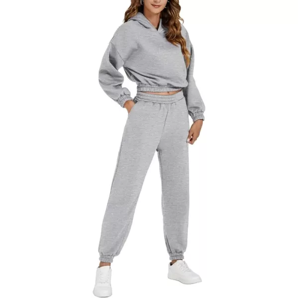 LYANER Women's 2 Piece Outfits Sweatsuits Tracksuit Hoodie Sweatshirt Matching Sweatpants Lounge Set