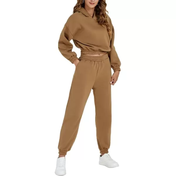 LYANER Women's 2 Piece Outfits Sweatsuits Tracksuit Hoodie Sweatshirt Matching Sweatpants Lounge Set