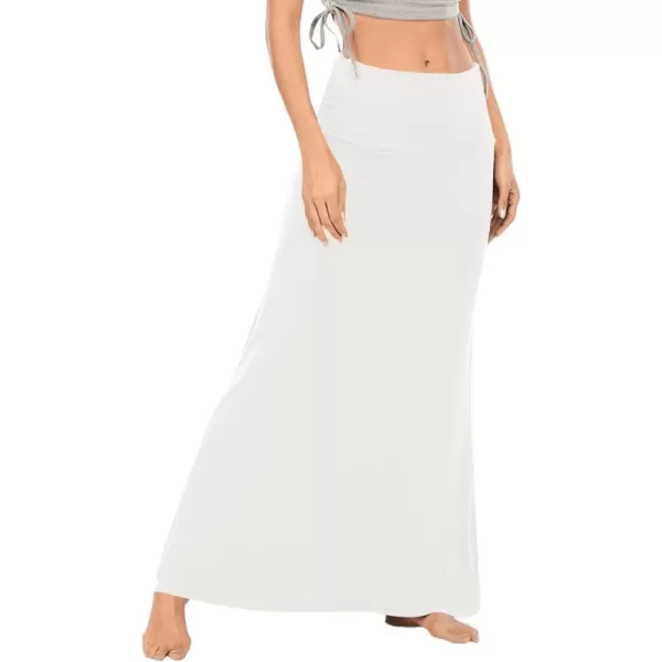 LYANER Women's Casual High Waist Solid Flare Long Maxi Skirt