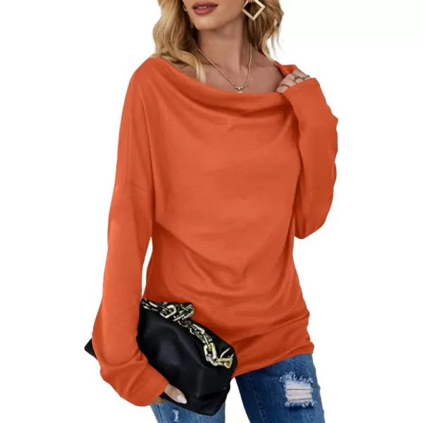 LYANER Women's Casual Loose Cowl Neck Ruched Stretch Long Sleeve Blouse Shirt Top