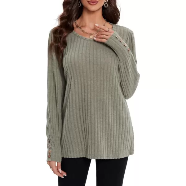 LYANER Women's Crewneck Ribbed Knit Long Pull Sleeve Pullover Sweater Shirt Blouse Top