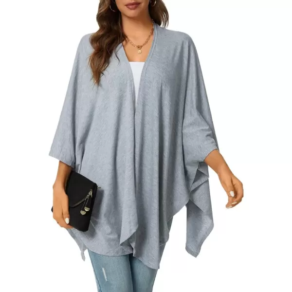 LYANER Women's Drape Front Open Irregular Hem 3/4 Batwing Sleeve Knitted Cardigan Outwear Coat