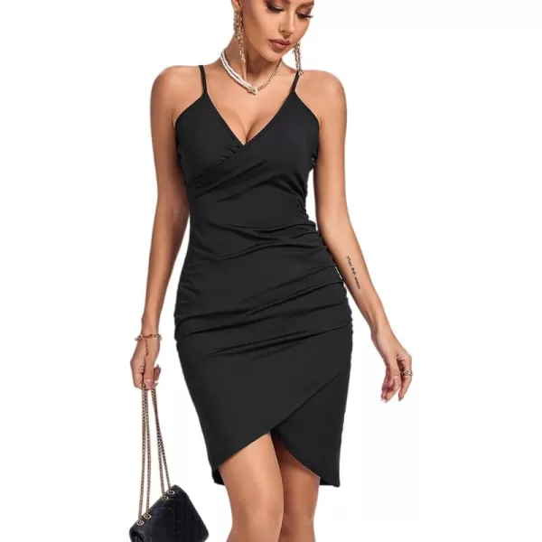 LYANER Women's Halter Tie Sleeveless Ruffle Hem Mermaid Fishtail Bodycon Mini Dress