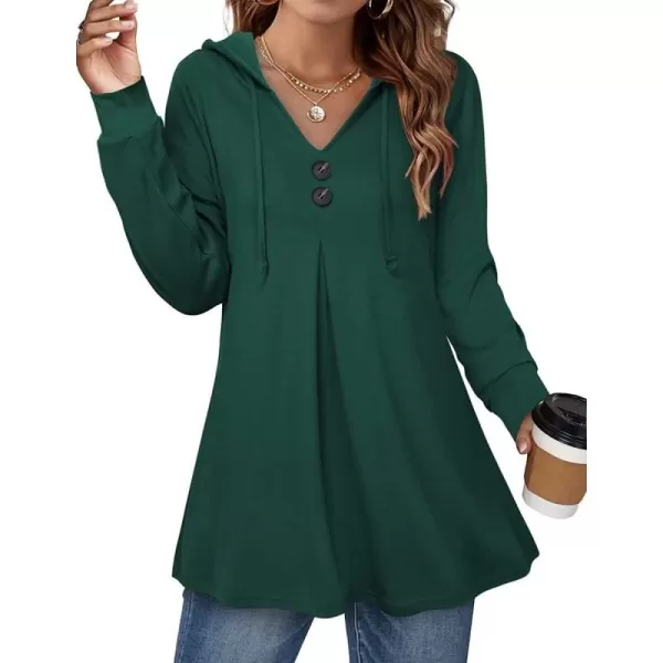 LYANER Women's Hoodies V Neck Long Sleeve Peplum Blouse Shirt Top