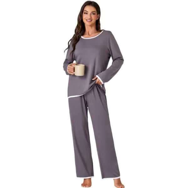 LYANER Women's Pajama Set Long Sleeve Sleepwear Ladies Soft Pjs Lounge Set 2023