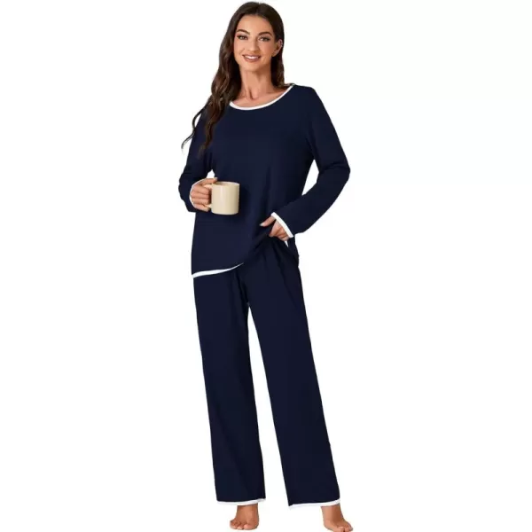 LYANER Women's Pajama Set Long Sleeve Sleepwear Ladies Soft Pjs Lounge Set 2023