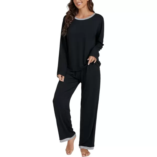 LYANER Women's Pajama Sets Long Sleeve Top with Pants Loungewear Sleepwear Comfy Pjs Sets