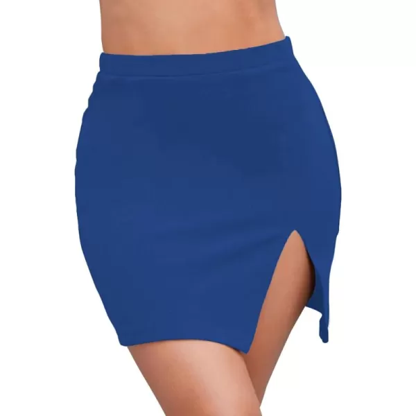 LYANER Women's Sexy Slit Slit Hem Stretchy Waist Bodycon Short Skirts