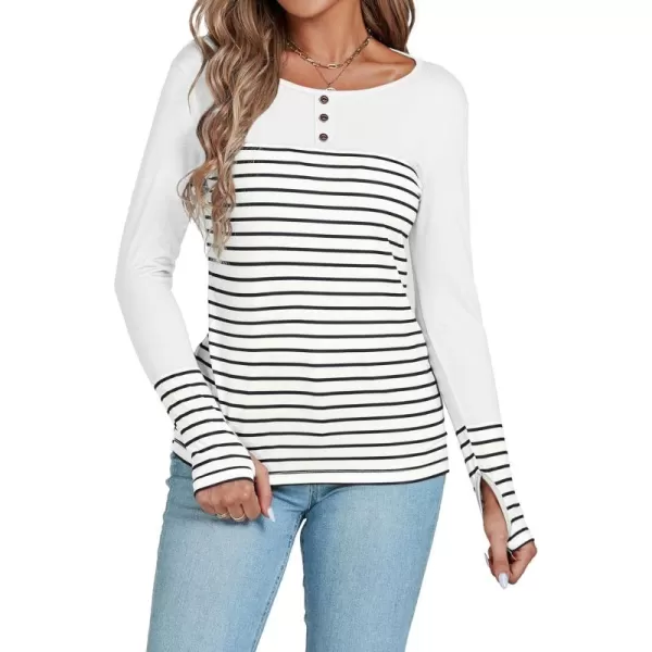LYANER Women's Soft Long Sleeve Crew Neck Thumb Holes Sweatshirts Tunic Tops