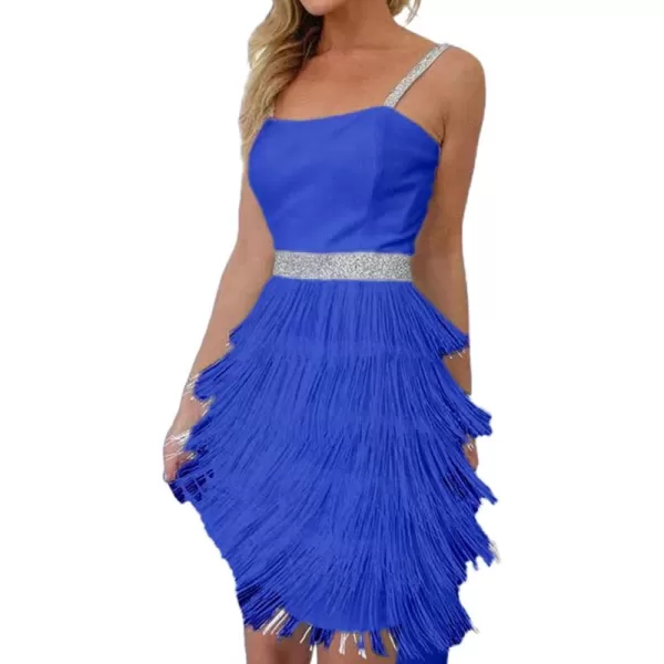 LYANER Women's Strappy Layered Fringe Cami Midi Dress Sleeveless Tassels Flapper Dresses