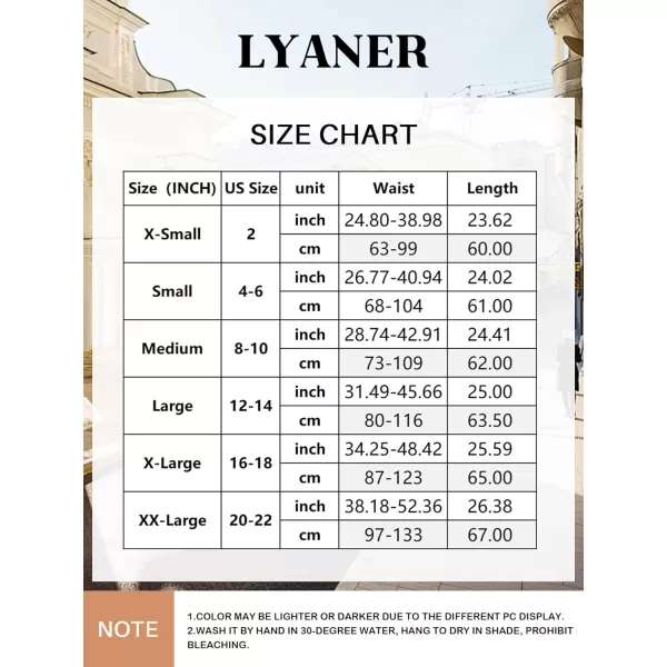 LYANER Women's Asymmetrical Hem Elastic High Waist A-Line Swing Solid Midi Skirt