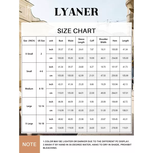 LYANER Women's Causal Crewneck Tie Waist Lantern Long Sleeve Ruffle A Line Flare Midi Dress