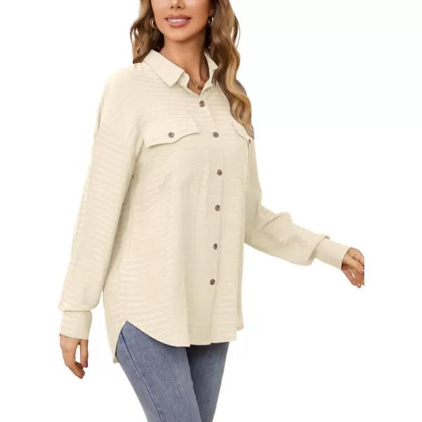 LYANER Women's Casual Collar Button Down Long Sleeve Pocket Top Blouse Shirt