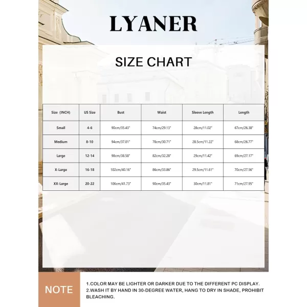 LYANER 2024 Women's Elegant Peplum Tops Crew Neck Tie Waist Short Bell Sleeve Stripe Shirts Blouse